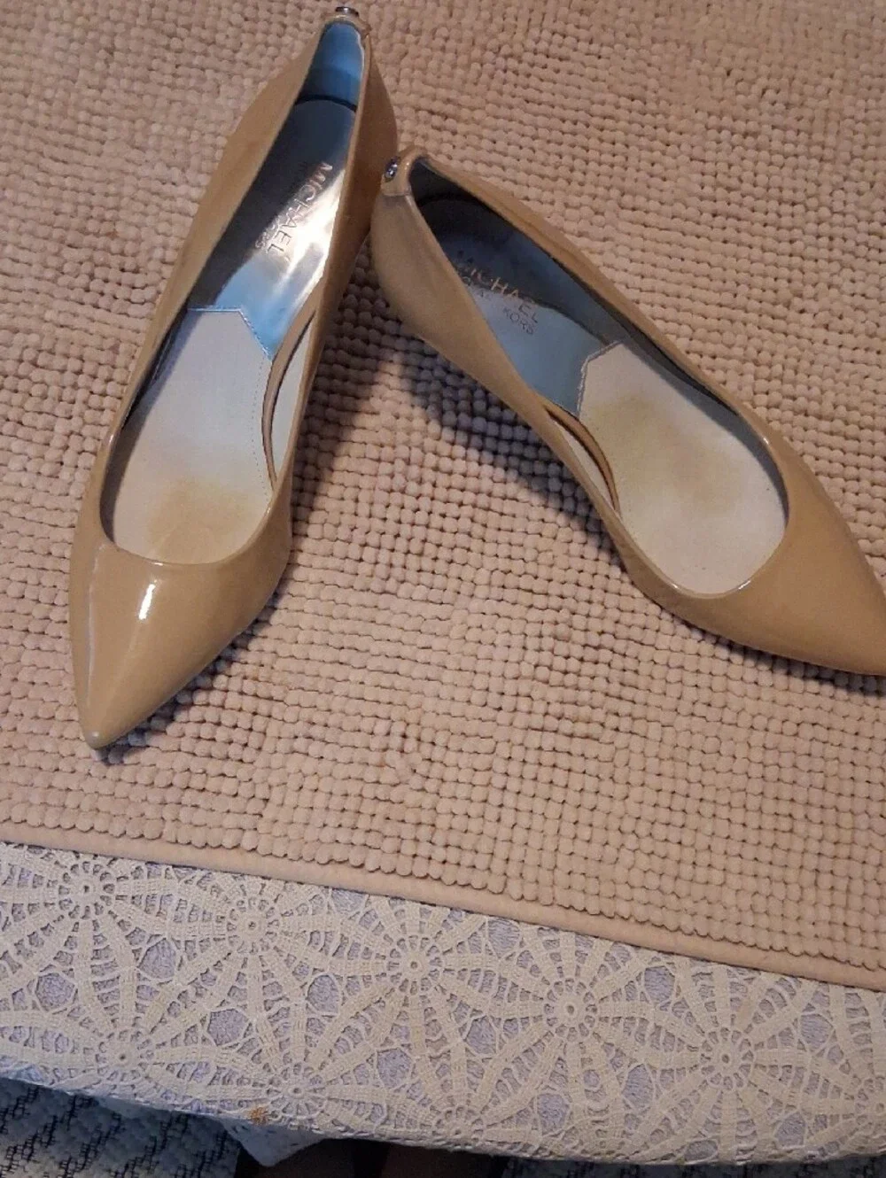Michael Kors Nude Patent Leather Pointed Toe Pumps